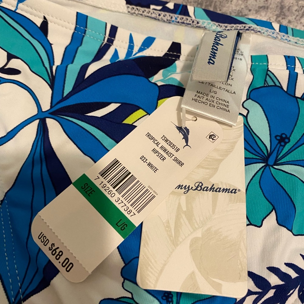 Tommy Bahama Tropical Blue and Green Bikini Bottom - Picture 4 of 5